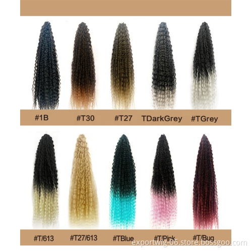 Afro Kinky Curly Crochet Braids Hair 20inches Ombre Brown 613# Synthetic Braiding Hair Extensions Marley Hair For Women